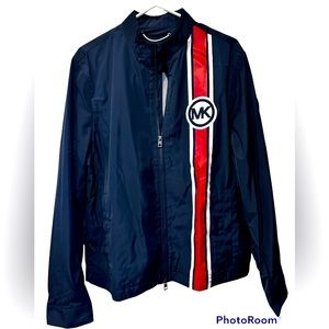 Michael Kors 🏁 Race Style Jacket Navy Blue w/Red & White Stripe in Size Large